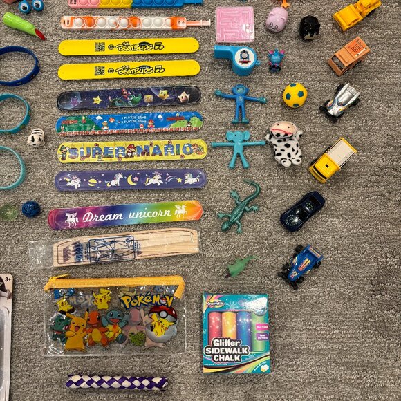 Small Toys Bundle - Balls, Cars, Trucks, Bracelets, Dinosaurs, Chalk Sets, More! - Picture 8 of 11